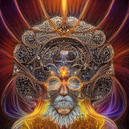 Image similar to a highly detailed portrait of a mage, intricate fractals