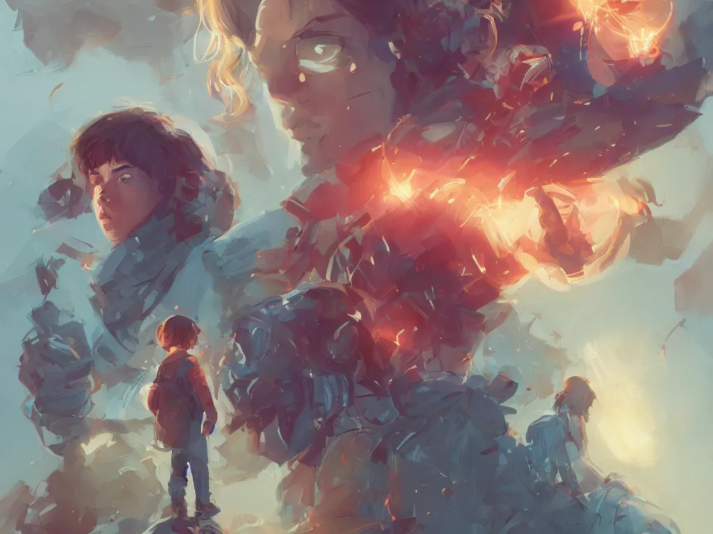 Prompt: hero world stranger things, behance hd by jesper ejsing, by rhads, makoto shinkai and lois van baarle, ilya kuvshinov, rossdraws global illumination, golden ratio, symmetrical beauty face