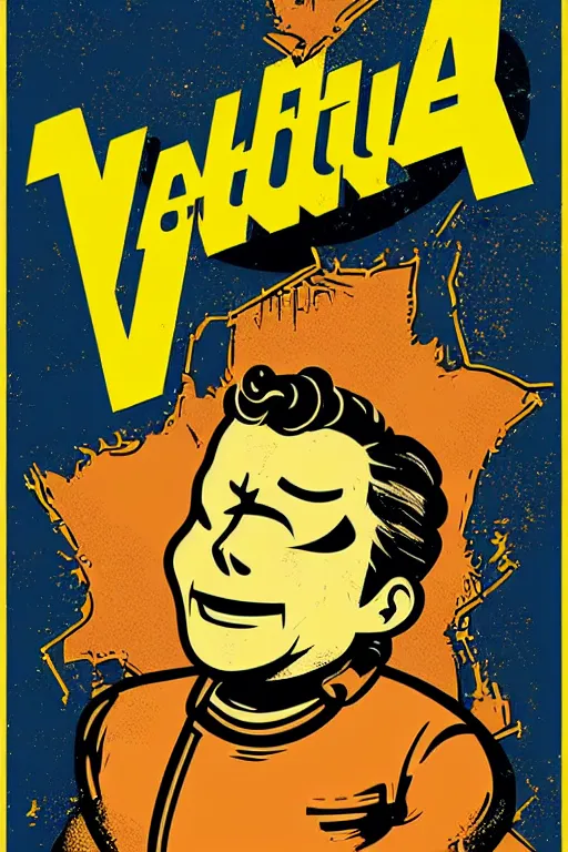 Image similar to fallout 7 6 retro futurist illustration art by butcher billy, sticker, colorful, illustration, highly detailed, simple, smooth and clean vector curves, no jagged lines, vector art, smooth andy warhol style