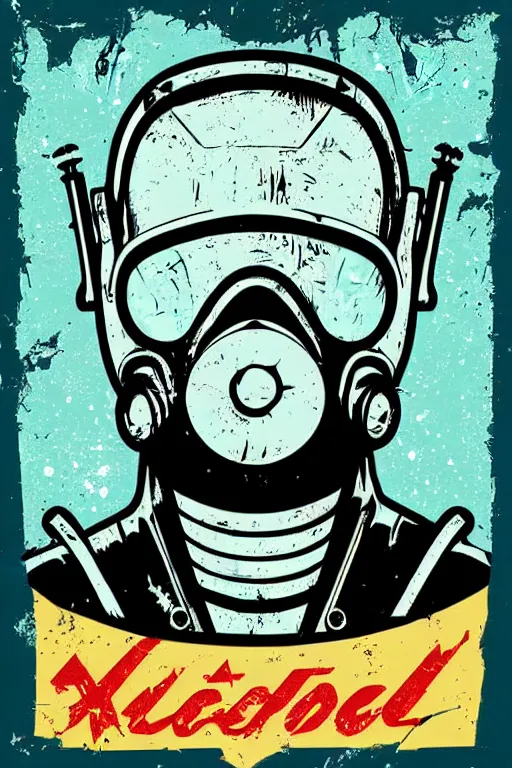 Image similar to fallout 7 6 retro futurist illustration art by butcher billy, sticker, colorful, illustration, highly detailed, simple, smooth and clean vector curves, no jagged lines, vector art, smooth andy warhol style