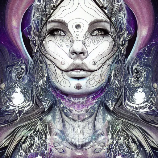 Prompt: a sketch drawing, ultra detailed, astral travel, magic, shamanic, totem, third eye, beautiful woman, surreal city, trending on artstation