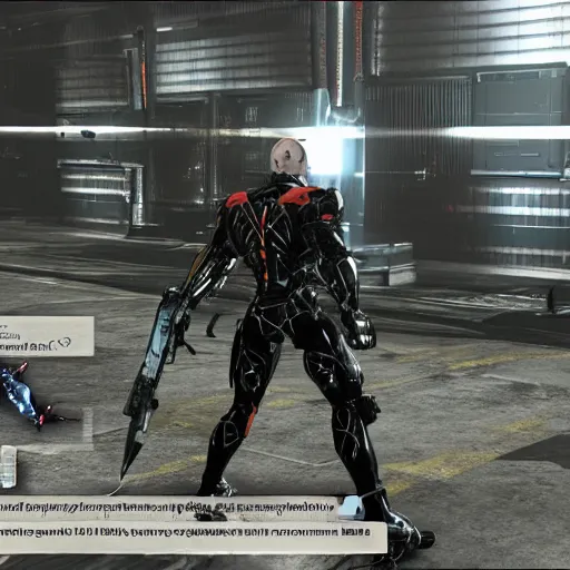 Image similar to A highly detailed screenshot of Jeff Bezos in Metal Gear Rising: Revengeance