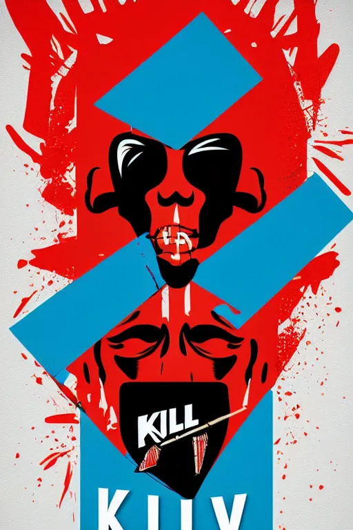 Image similar to kill to survive, shoot to kill logo. pop art, no duplicate image, glowing lights, highly detailed, digital painting, artstation, concept art, smooth, sharp focus, illustration, art by richard hamilton and mimmo rottela