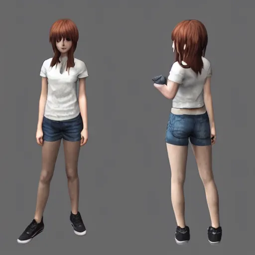 Image similar to 3D render of Max Caulfield posing as a League of Legends champion