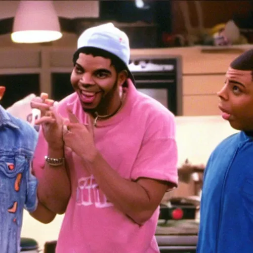 Prompt: a tv still of Drake starring in Kenan & Kel (1999)