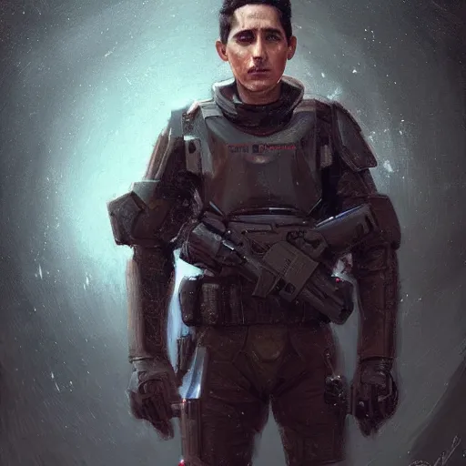 Image similar to portrait of a man by greg rutkowski, gabriel luna wearing tactical gear of the galactic alliance, star wars expanded universe, he is about 3 0 years old, highly detailed portrait, digital painting, artstation, concept art, smooth, sharp foccus ilustration, artstation hq