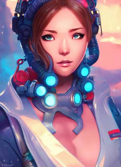 Image similar to Underwater Ocean Princess in apex legends as an anime character digital illustration portrait design by Ross Tran, artgerm detailed, soft lighting