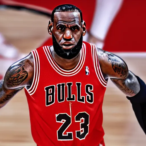 Image similar to LeBron James as a member of the Chicago Bulls