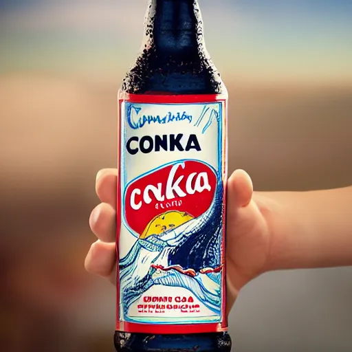 Image similar to a bottle of conka cola, marketing promo photo