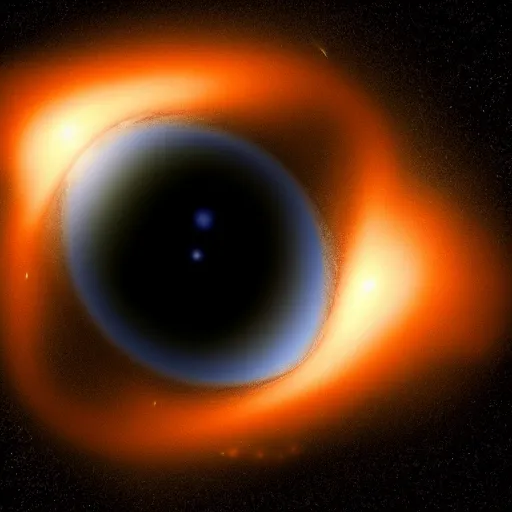 Prompt: an image of a stellar black hole in a galactic setting taken by an ultra powerful telescope not yet invented photorealistic