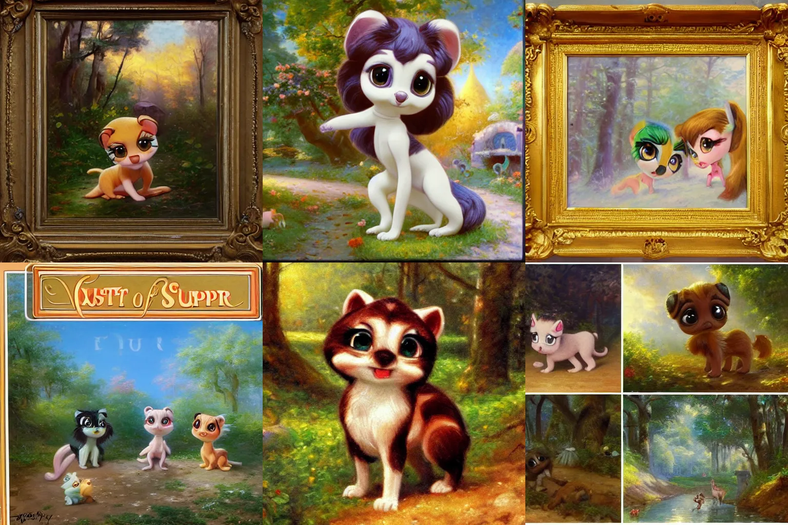 Prompt: 3d Littlest Pet Shop, forest, master painter and art style of Noel Coypel, art of Émile Eisman-Semenowsky, art of Édouard Bisson