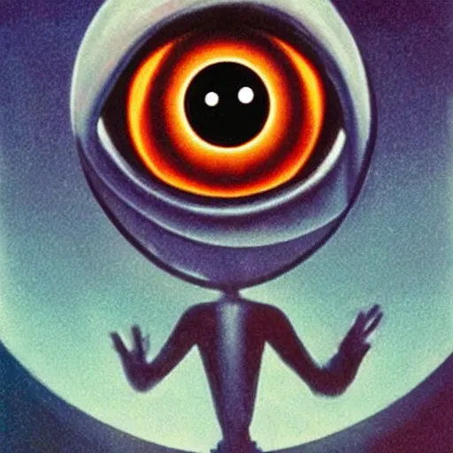 Prompt: creepy eyeball watching over the universe, movie poster,