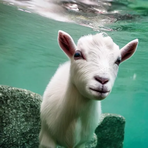 Image similar to underwater shot of a baby goat