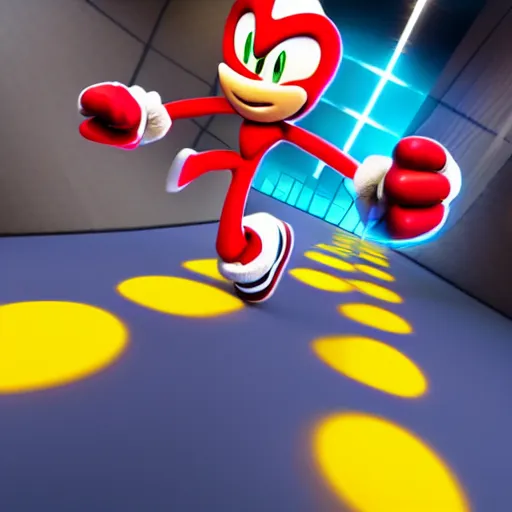 Prompt: eggman from sonic running fast, gorgeous, studio, dynamic lighting, 8k wide angle