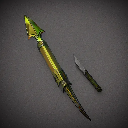 Image similar to translucent sci-fi dagger, 8k, hyper realistic