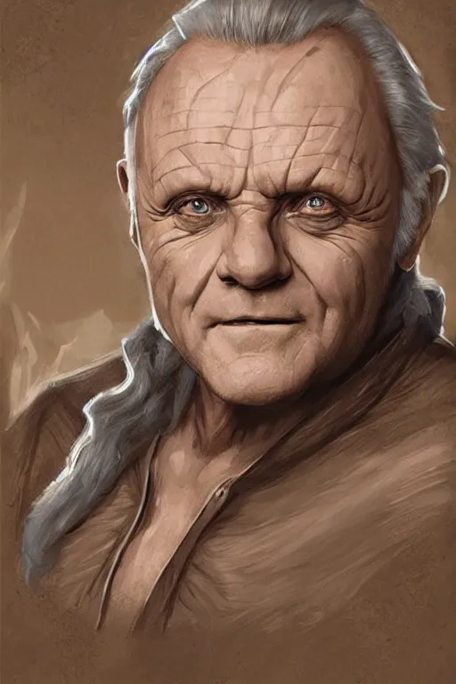 Prompt: anthony hopkins portrait as a dnd character fantasy art.