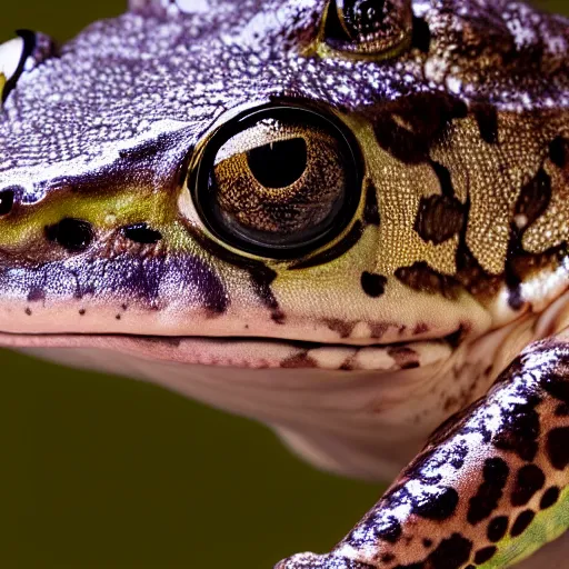 Image similar to photography portrait of a frog with electric skin