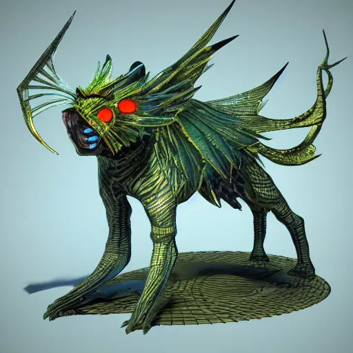 Image similar to cyber 3 d bestiary creature