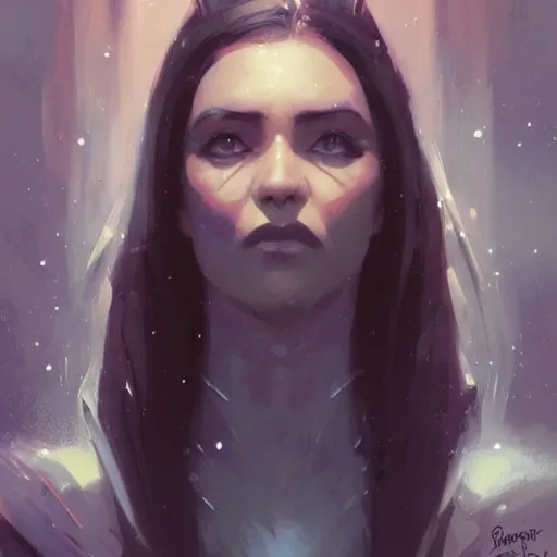 Image similar to space witch, greg rutkowski, concept art, portrait