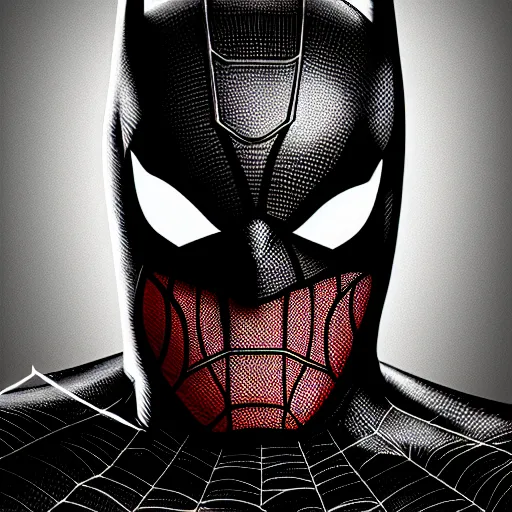 Prompt: a portrait of a spiderbatman , highly detailed,4K UHD image
