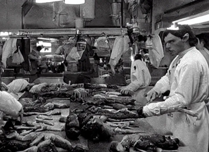 Prompt: a film still of a butchery in star wars a new hope