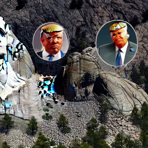 Image similar to donald trump's face on mount rushmore