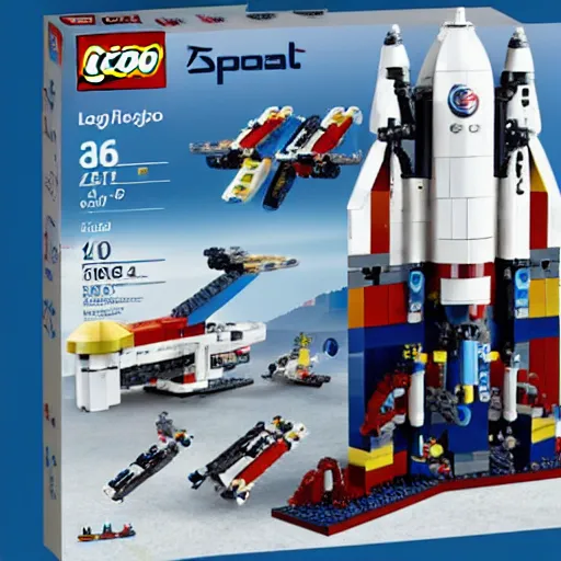 Prompt: an elon musk space x lego set