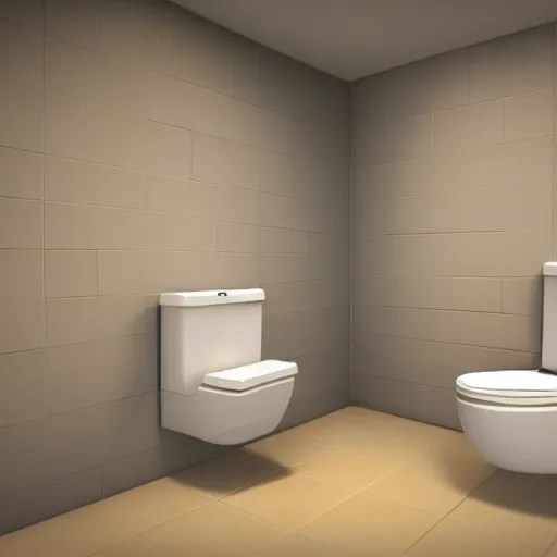 Prompt: a videogame still of a toilet in roblox, 3d render, HD