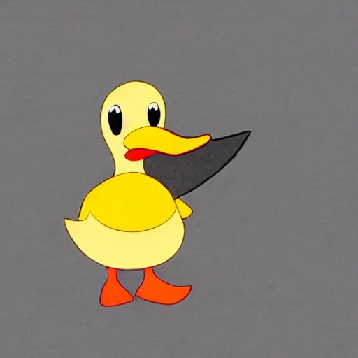 Image similar to a duck holding a knife