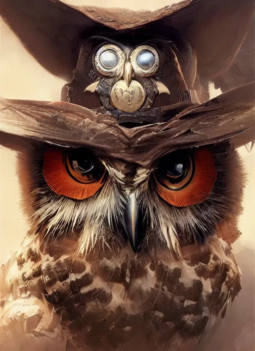 Prompt: Portrait or an owl dressed as the lone ranger, marvel comics, dark, intricate, highly detailed, smooth, artstation, digital illustration by Ruan Jia and Mandy Jurgens and Artgerm and Wayne Barlowe and Greg Rutkowski and Frank Frazetta