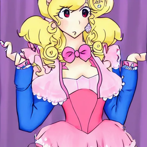 Prompt: Princess Peach as a gyaru