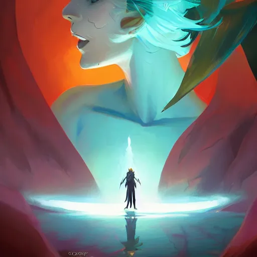 Image similar to face icon stylized minimalist magic : the gathering, loftis, cory behance hd by jesper ejsing, by rhads, makoto shinkai and lois van baarle, ilya kuvshinov, rossdraws global illumination