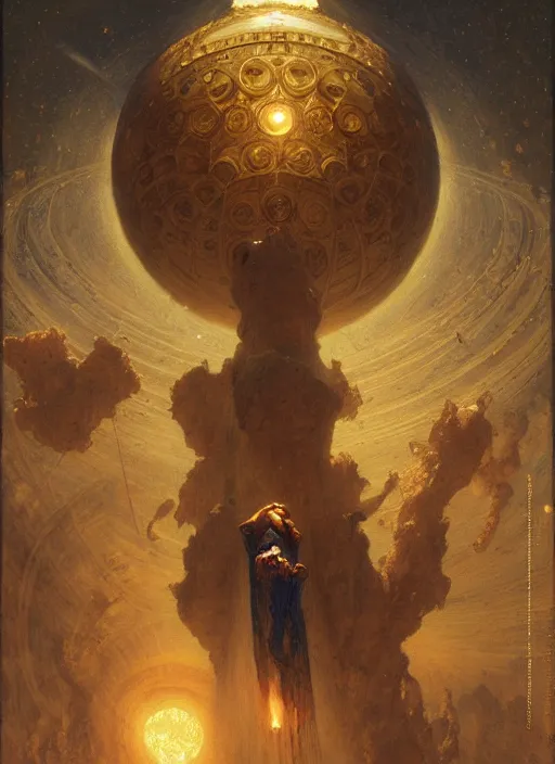 Image similar to the seventh sphere, saturn : the contemplatives from dante's divine comedy. highly detailed painting by gaston bussiere, craig mullins, j. c. leyendecker 8 k