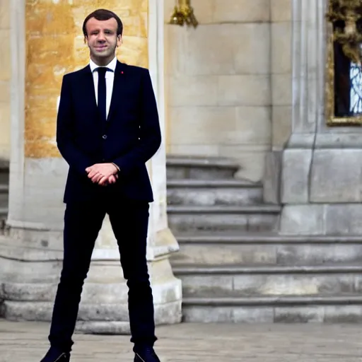 Prompt: emmanuel macron as a student in hogwarts school of withcraft and wizardry, full body shot, highly - detailed, sharp focus, award - winning