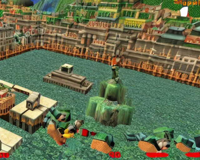 an underwater city in GTA San Andreas, video game, Stable Diffusion