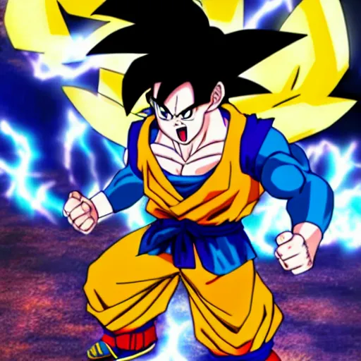 Image similar to goku vs pikachu kamehameha epic anime