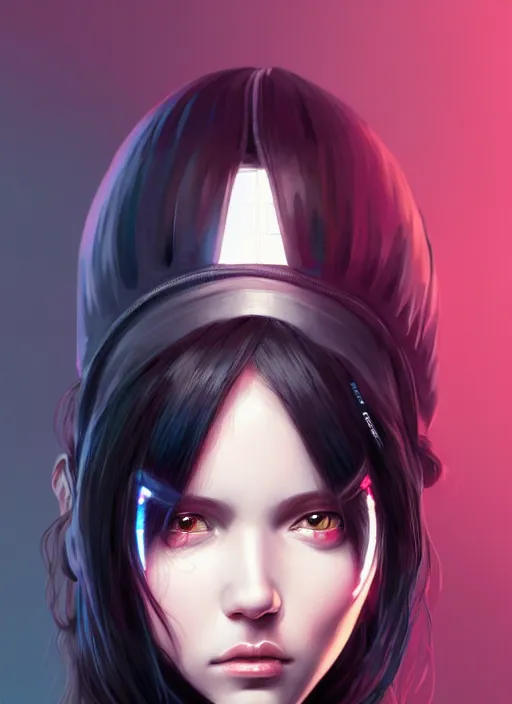 Prompt: portrait of long black hair girl within a streetwear. cynical face, concept art, cyberpunk illustration, intricate, highly detailed 8 k, smooth, matte, sharp focus, rim light, beautiful and aesthetic shape of face and body, artgerm, artstation, art by gharliera