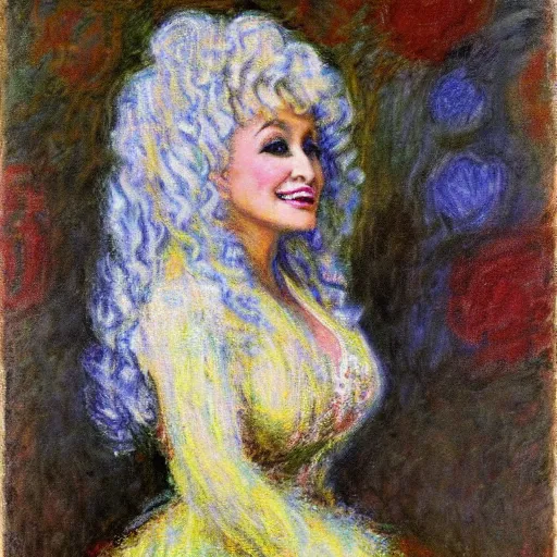 Prompt: dolly parton art by claude monet