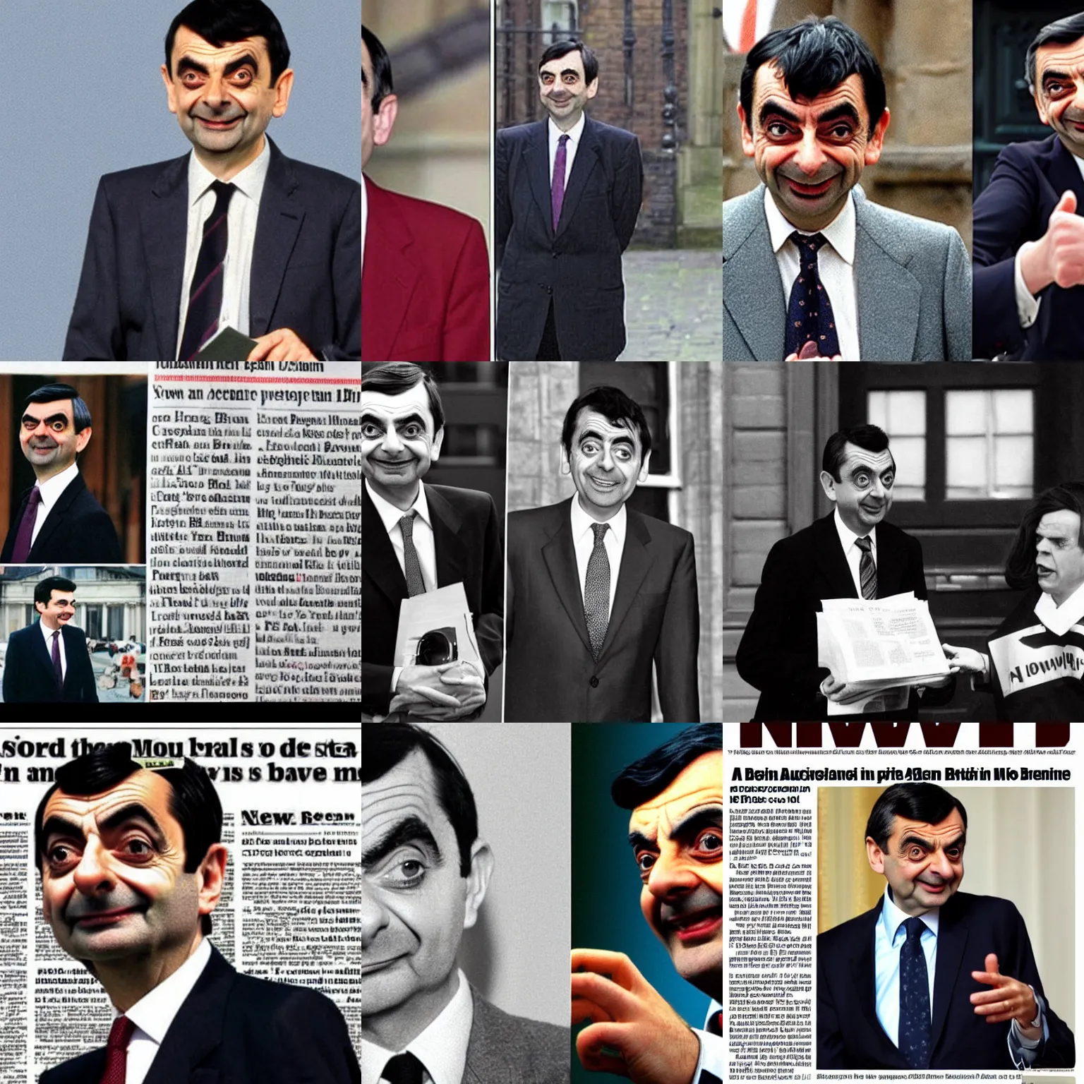 Prompt: A news article about Mr Bean become the British Prime Minister
