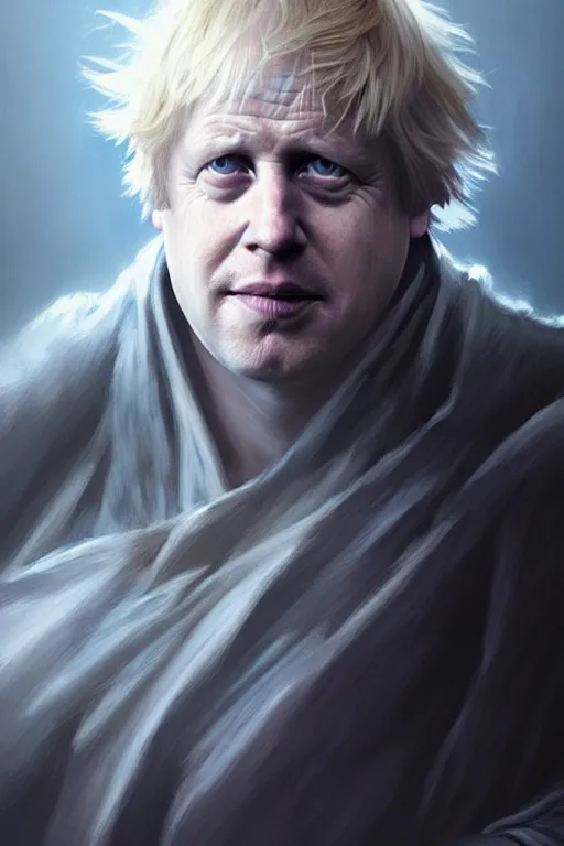 Prompt: Boris Johnson as the best Jedi from Star Wars, realistic portrait, symmetrical, highly detailed, digital painting, artstation, concept art, smooth, sharp focus, illustration, cinematic lighting, art by artgerm and greg rutkowski and alphonse mucha