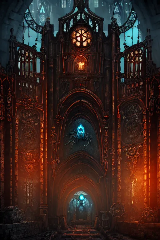 Prompt: steam necropolis, memento mori, gothic, neo - gothic, art nouveau, hyperdetailed copper patina medieval icon, philippe druillet, ralph mcquarrie, concept art, steampunk, unreal engine, detailed intricate environment, octane render, moody atmospheric, volumetric lighting