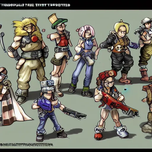 Image similar to timesplitters in the style of chrono trigger, concept art, highly detailed ( ( ( toriyama ) ) )