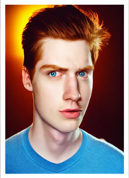 Image similar to 3 0 0 0 ( philip j. fry ) portrait photography feroflex photorealistic studio lighting ektachrome detailed intricate face details, ultradetails, beautiful face