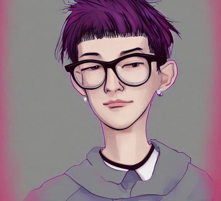 Prompt: a digital drawing of young neil cicierega in a kawaii emo / scene style, trending on pixiv, trending on deviantart