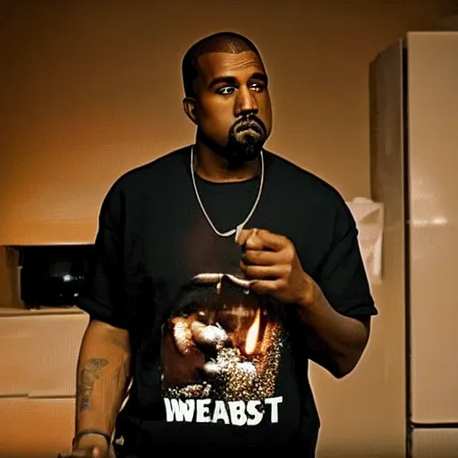 Prompt: Kanye west in cereal commercial