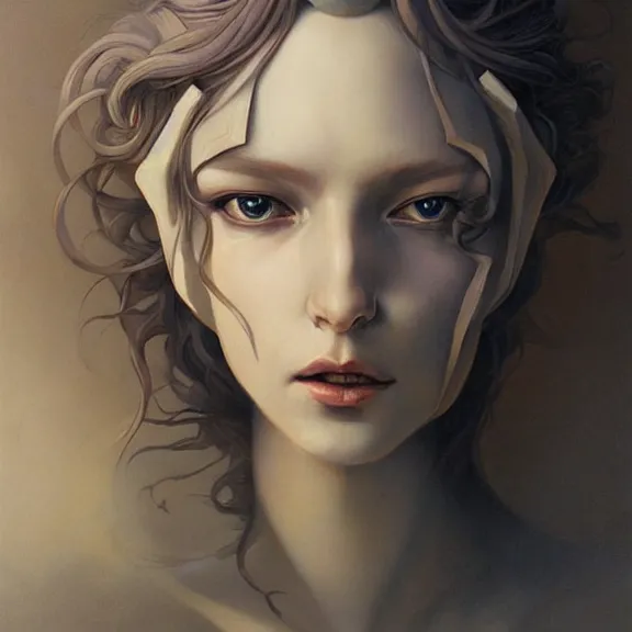 Image similar to a highly detailed beautiful portrait in the style of peter mohrbacher and in the style of jean delville.