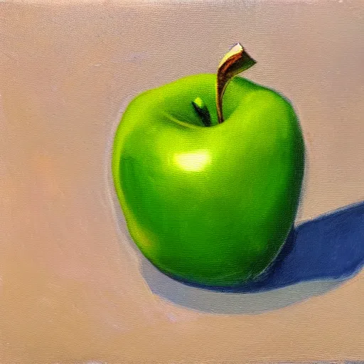 Prompt: a apple with Green painting, 4K