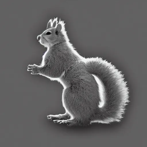 Prompt: mono chrome outline of a squirrel