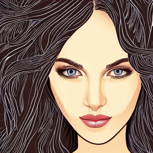 Image similar to a beautiful portrait of a pale blonde woman with beautiful eyes illustration