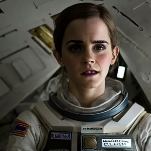 Prompt: A still of Emma Watson in Interstellar movie